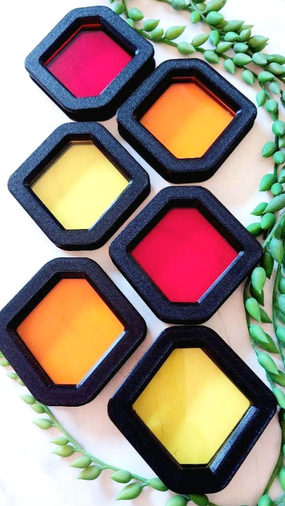 Diamond Dazzler  (6 pack)  -  Sunset (red, orange, yellow inserts)