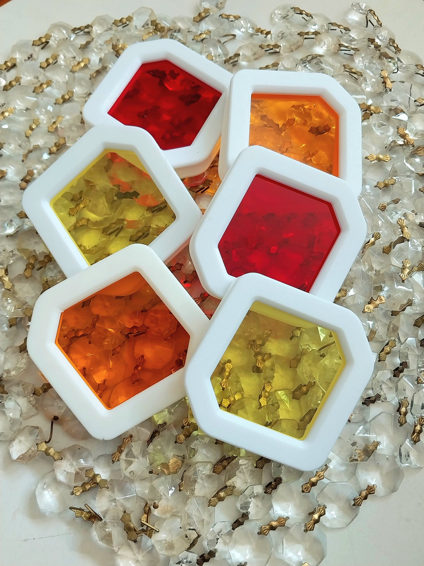 Diamond Dazzler  (6 pack)  -  Sunset (red, orange, yellow inserts)