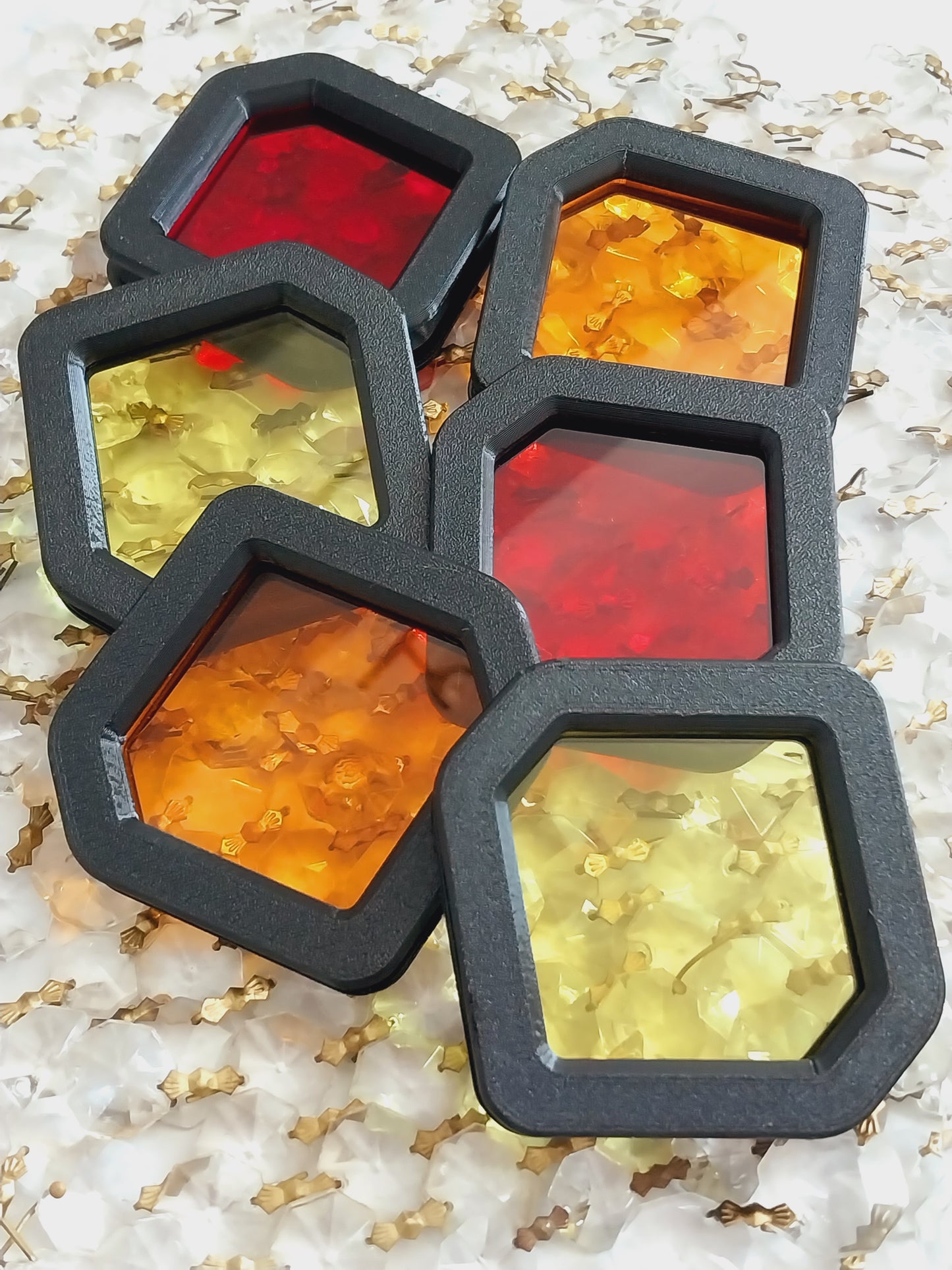 Diamond Dazzler  (6 pack)  -  Sunset (red, orange, yellow inserts)