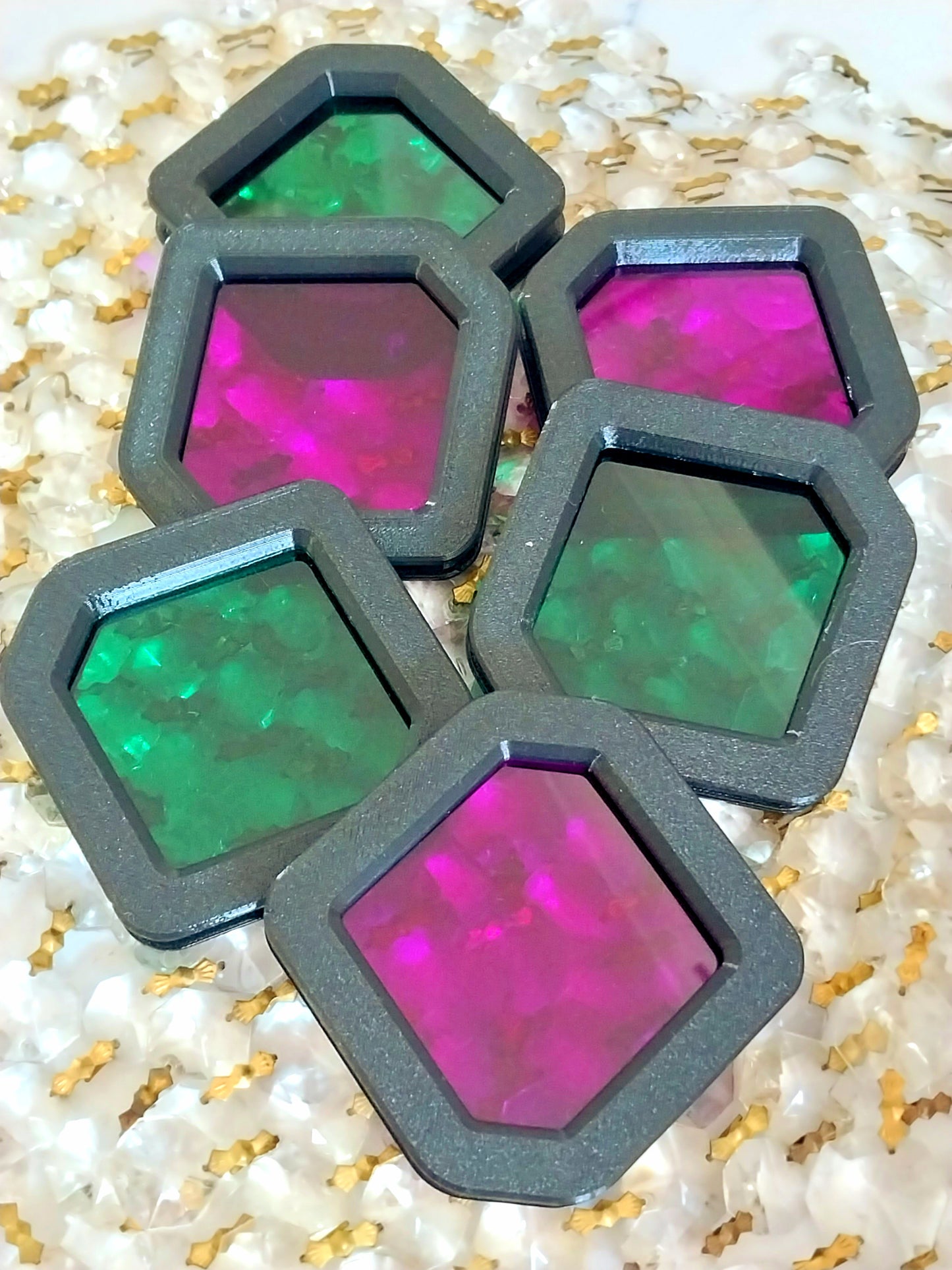 Diamond Dazzler  (6 pack)  -  Whimsical  (purple, green inserts)